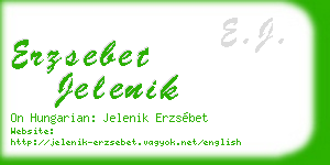 erzsebet jelenik business card